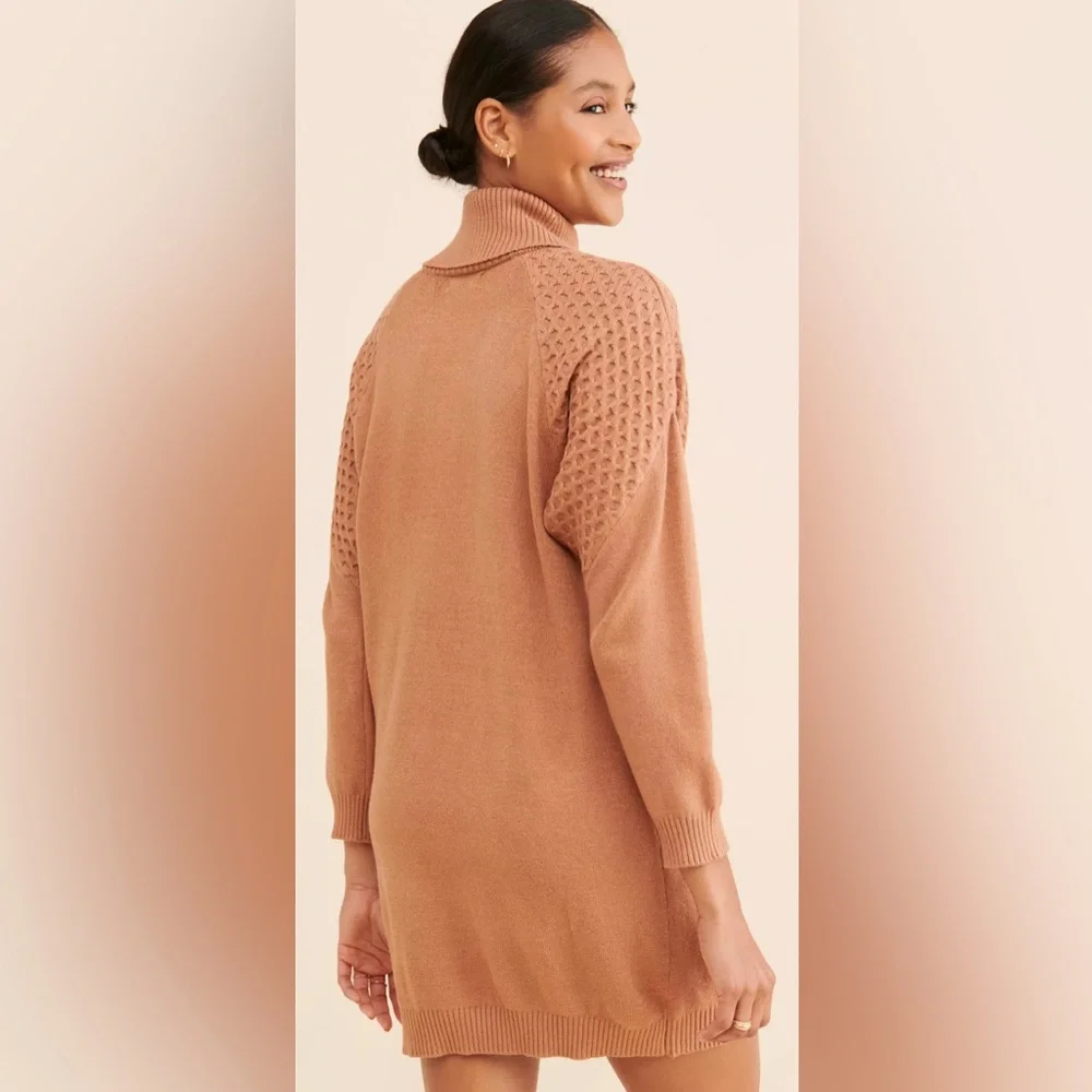 BB Dakota / Steve Madden; Warm Brown Long Sleeve Dress - Picture 2 of 10